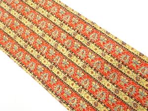 アンティーク　縞に唐花模様全通袋帯（材料）